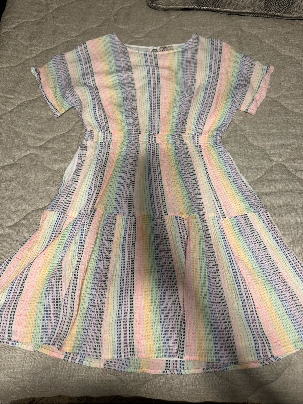 Pastel Rainbow Striped Summer Dress